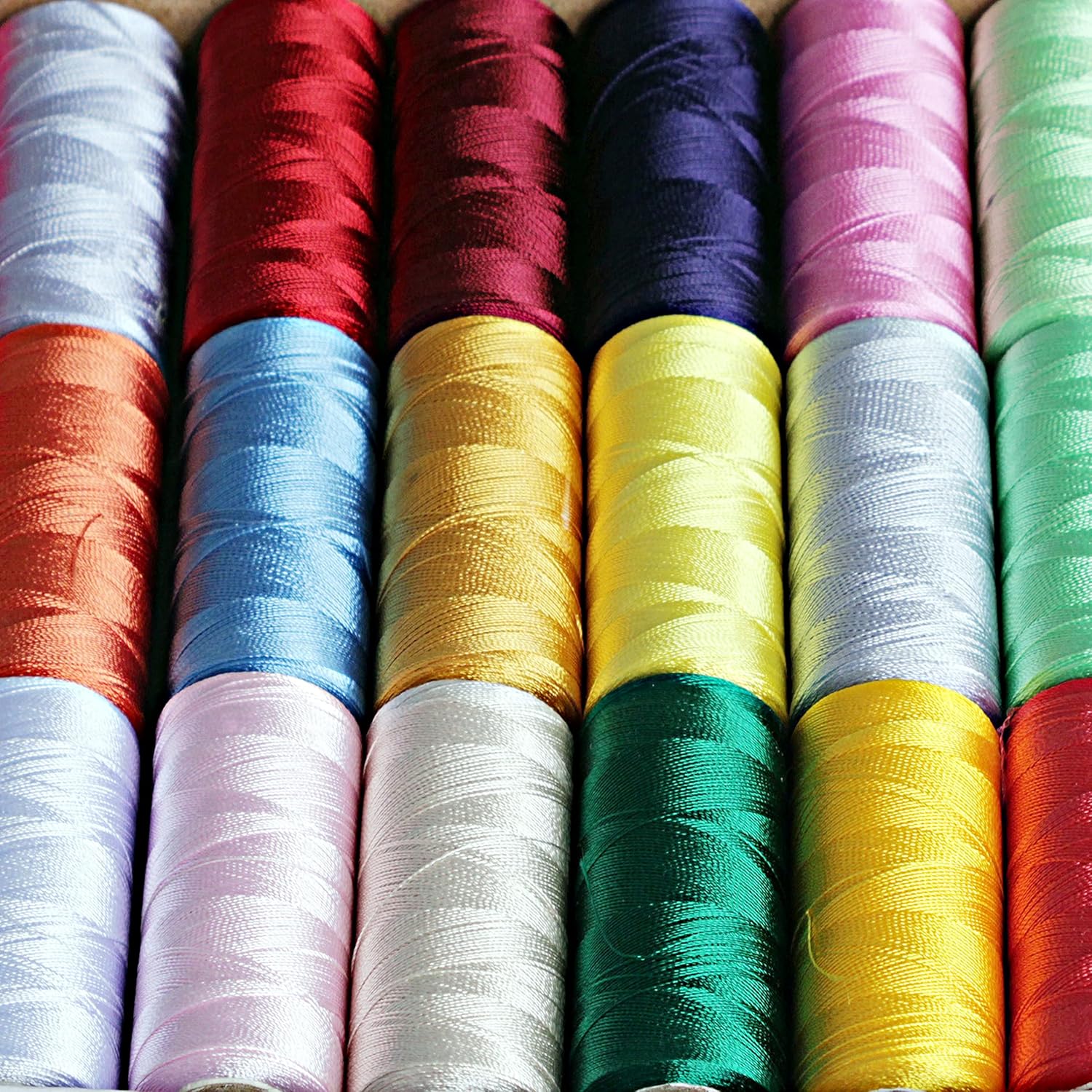 RocXr Machine Embroidery Threads Sewing Thread 24 Colours Used for Sewing Machine Threads