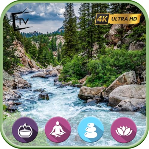 Peaceful Waters: Serene Stream and Forest Sounds - Soothing River Flow Video for Relaxation and Sleep On Fire Tablets & Fire TV - NO ADS