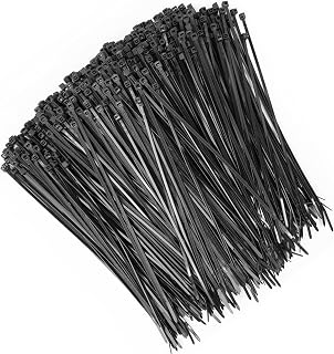 Zip Ties 8 Inch, 500pcs Nylon Cable Ties 18lb Heavy Duty Cord Strap Self-Locking Wire Ties for Indoor Outdoor | Black