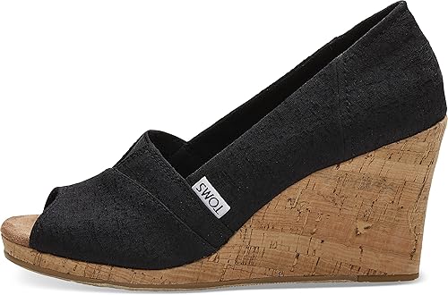TOMS - Sandalias clásicas de cuña alpargata para mujer