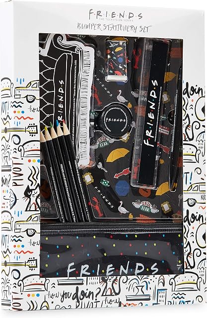 FRIENDS TV Show Stationary Set For Kids With Pencil Case, Notebook, Coloured Pencils, Pen, Eraser, Sharpener And Ruler, Official TV Show Gifts