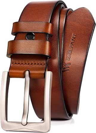 WOLFANT 1.5" Full Grain Leather Belt for Men
