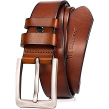 WOLFANT 1.5" Full Grain Leather Belt for Men,100% Italian Solid Leather