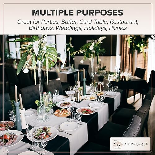 Miniatura 7 de Zimpleware - Mantel redondo de plástico para fiestas de 213cm (84pulgadas) de diámetro (paquete de 1, 6 y 12 unidades)