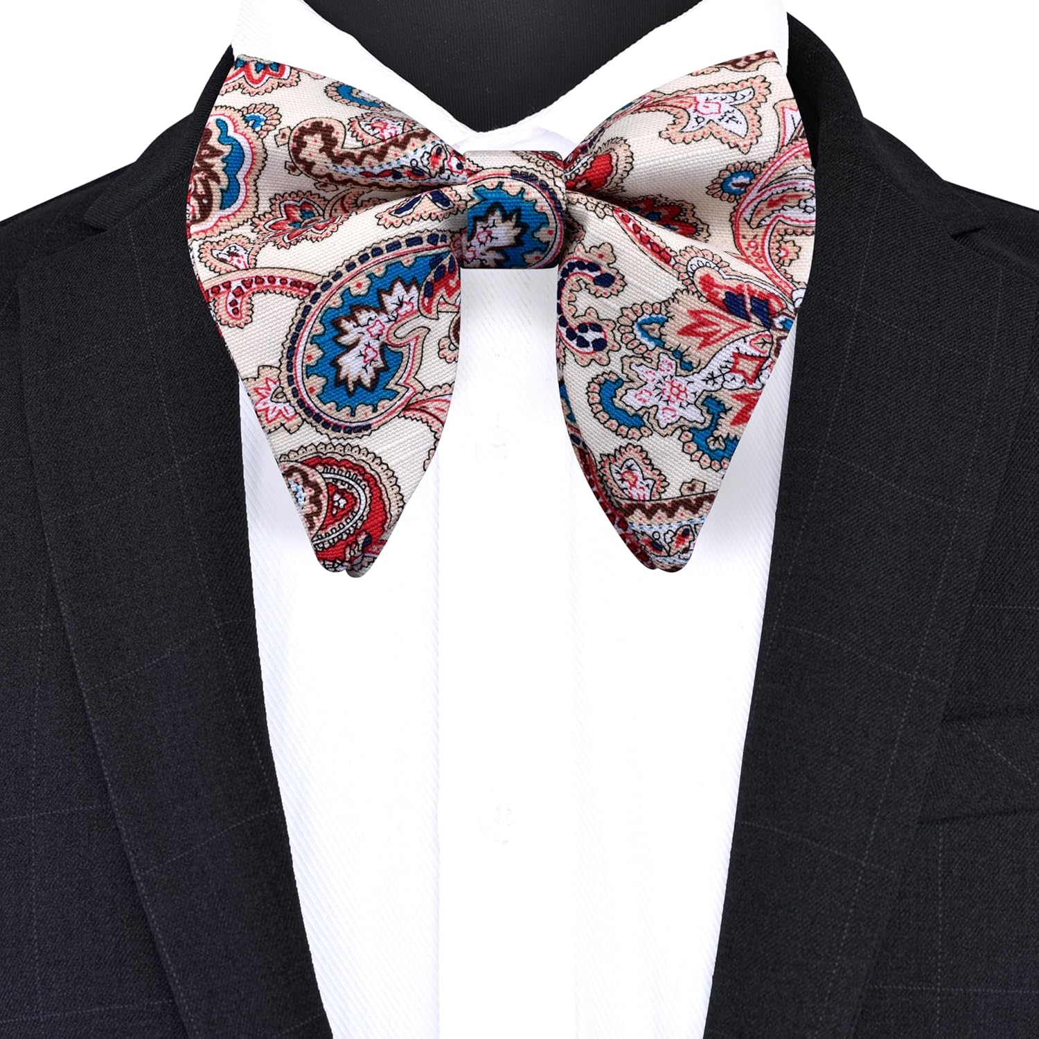 Branduce Velvet Bow Ties for Men Oversize Pre-tie Bowtie Tuxedo Bowties for Wedding - Image 2