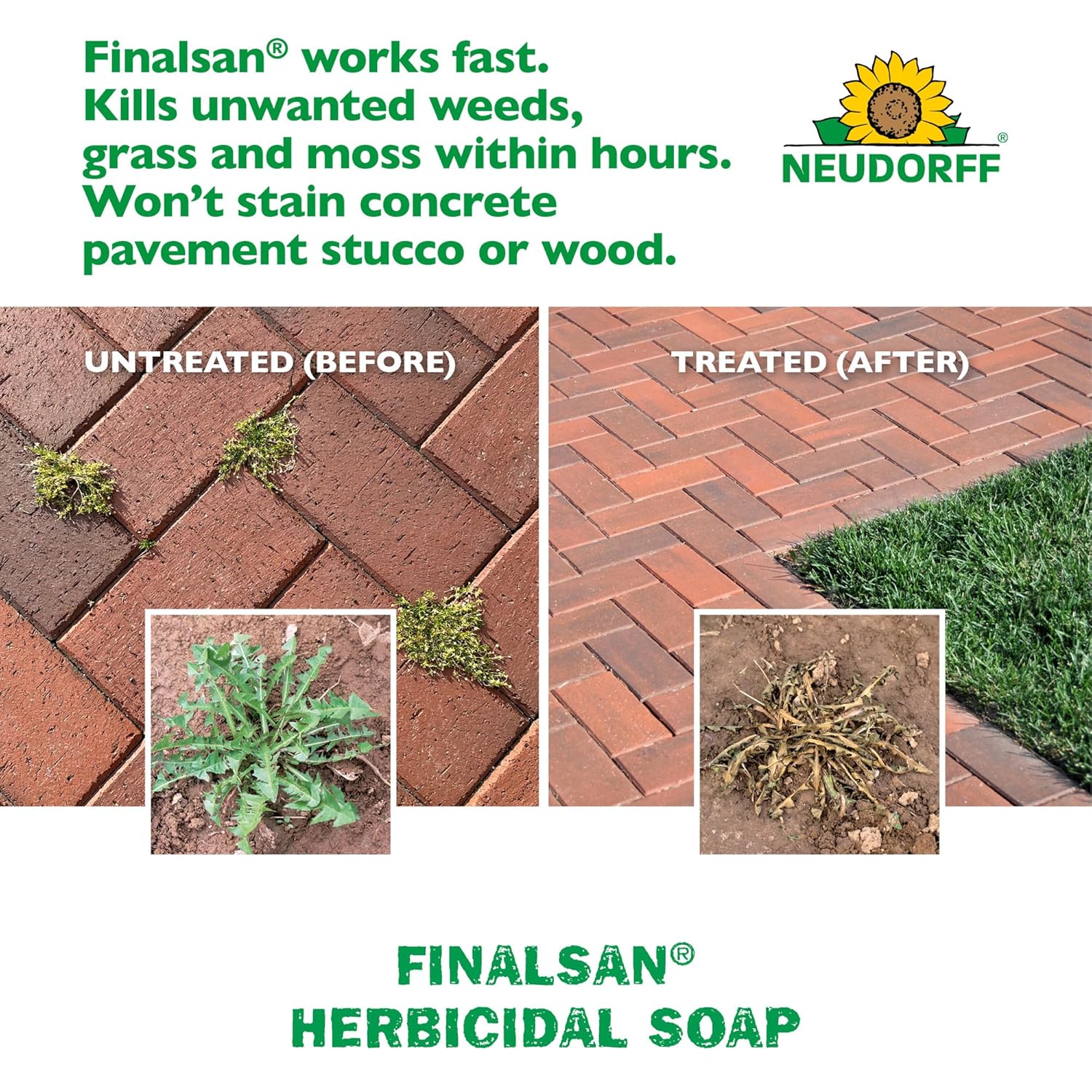 Finalsan Total Vegetation and Weed Killer Concentrate 2.5 Gallon for Weed, Grass, Moss & Algae on Hard Surface | Herbicidal Soap Covers up to 10,000 Square Feet & Makes up to 15 Gallons of RTU Spray