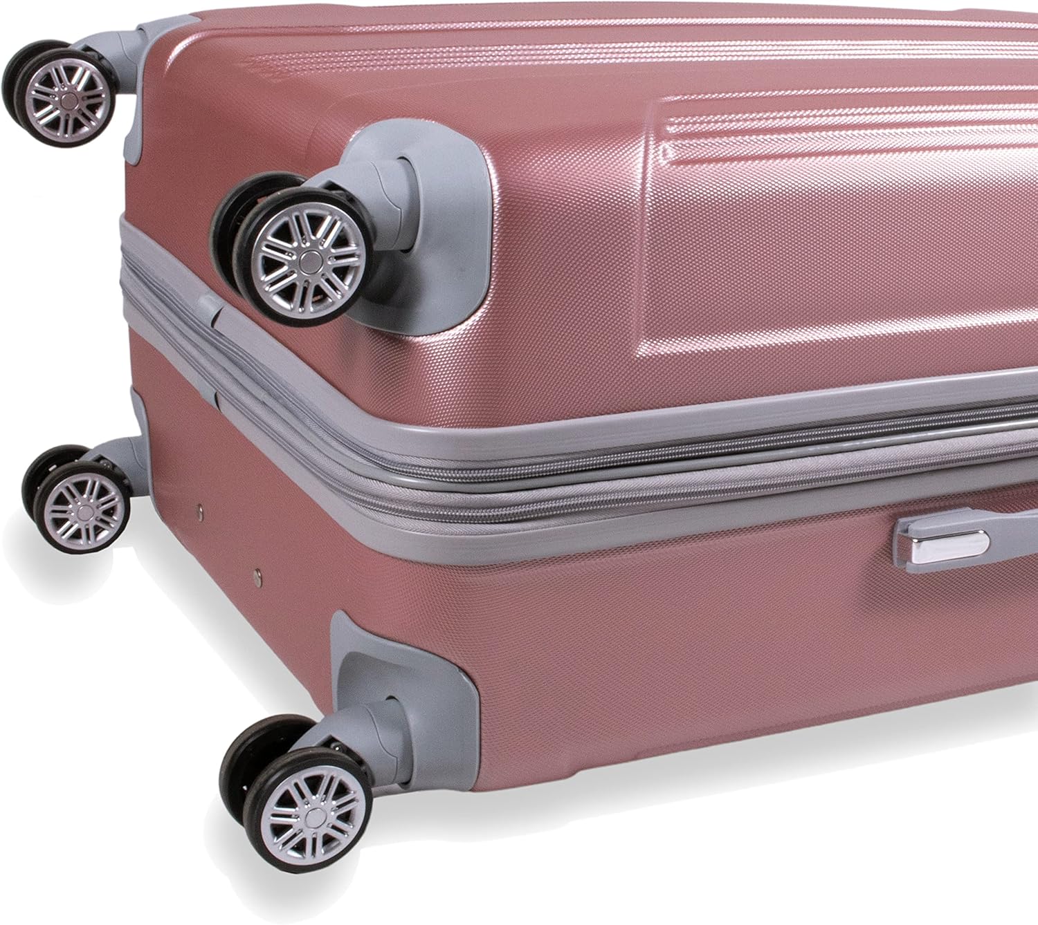 review American Green Travel - Denali Expandable Suitcase with Double Spinner Wheels, Hardside Checked Luggage, (26-Inch) Rose Gold