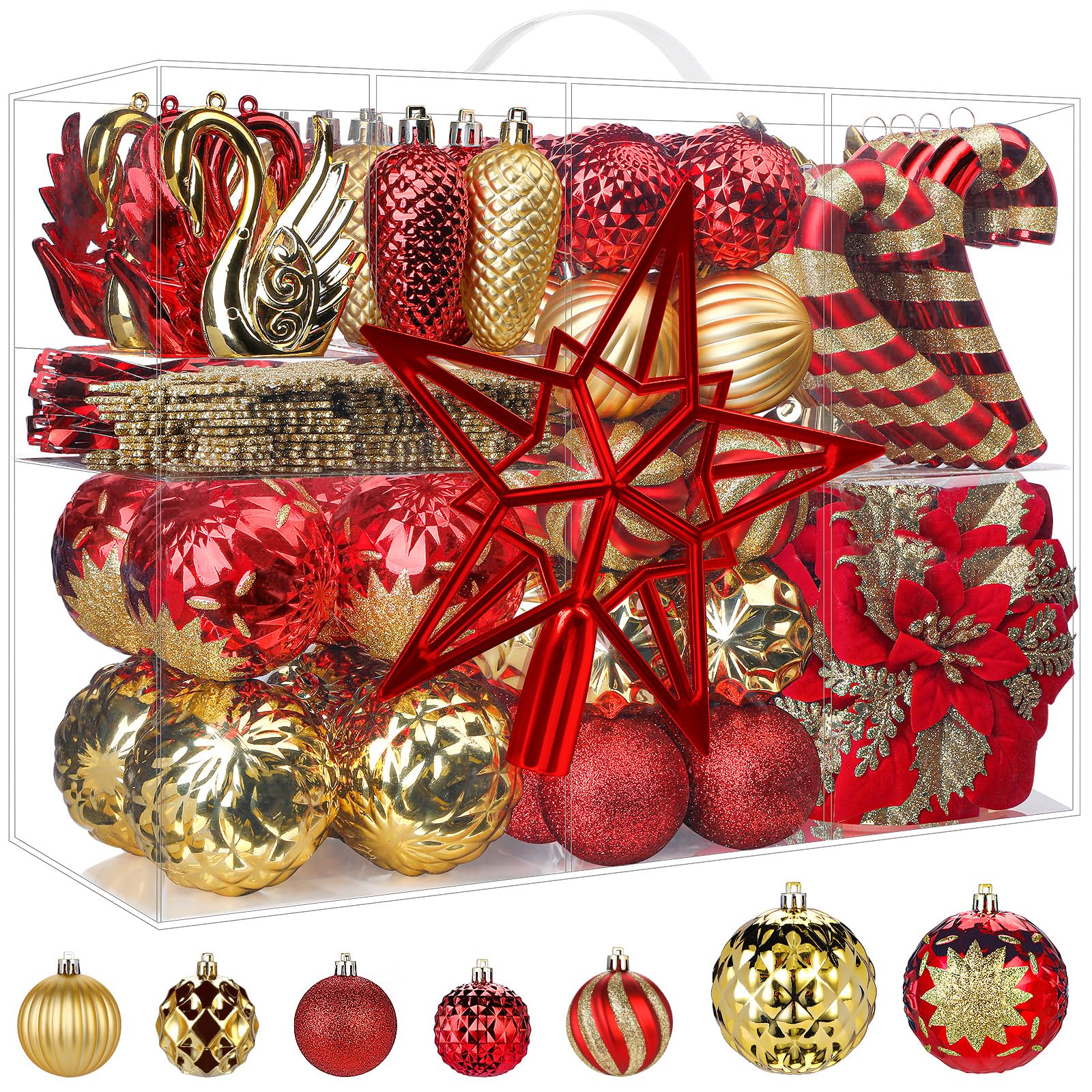 Alupssuc 128pcs Christmas Balls Ornaments Set