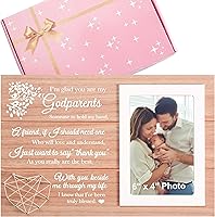 Vista 14 de Regalo de Propuesta para Madrina Marco de Fotos Único para Madrina Recuerdo - Regalo de Agradecimiento - Marco para Bautizo y Bautismo para Madrina