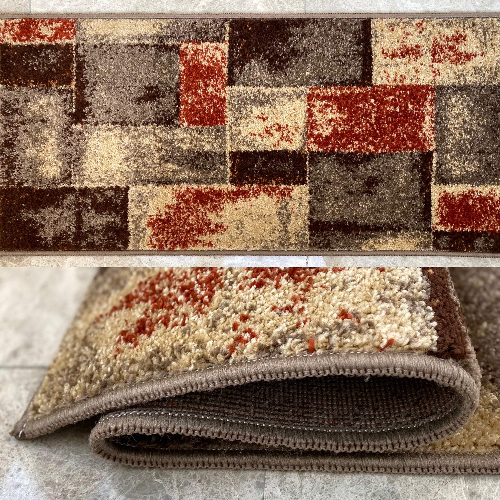 Tappeto corridoio | pelo corto in polipropilene e lavabile, antiscivolo, varie misure, ideali per tutti i tipi di corridoi lunghi, piedi del letto, corridoio (67 x 350 cm,
