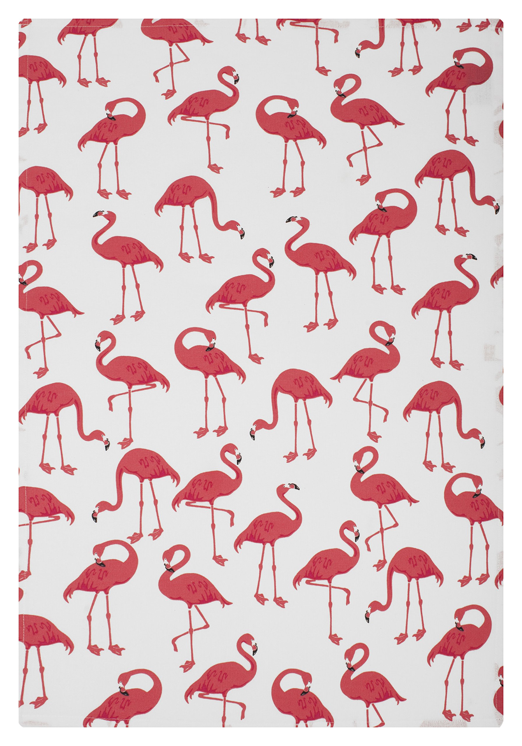MUkitchen6629-1862 Kitchen Designer Print Towel Set, Cotton, Flock of Flamingos