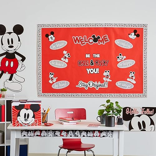 Miniatura 4 de Eureka Disney Retro Mickey Mouse - Juego de tablones de anuncios y decoración de aula para profesores, 22 piezas