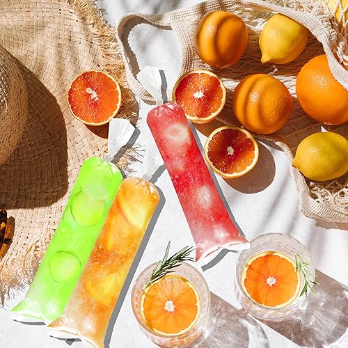 Miniatura 6 de 250 bolsas desechables de 2 x 12 pulgadas para paletas de hielo, con embudo de silicona para helados, palitos de yogur, batidos de jugo, batidos de