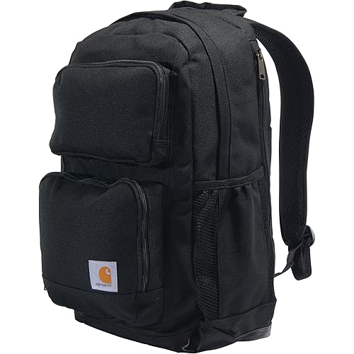 Carhartt 28L Backpack, Durable Pack with Laptop Sleeve and Duravax Abrasion Resistant Base, Everyday Dual Compartment (Black), One Size