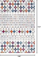 Vista 114 de nuLOOM 2x8 Alfombra de Área Blythe Marroquí, Negro y Blanco, Diseño Bohemio Desvanecido, Resistente a Manchas, Para Dormitorio, Comedor, Sala