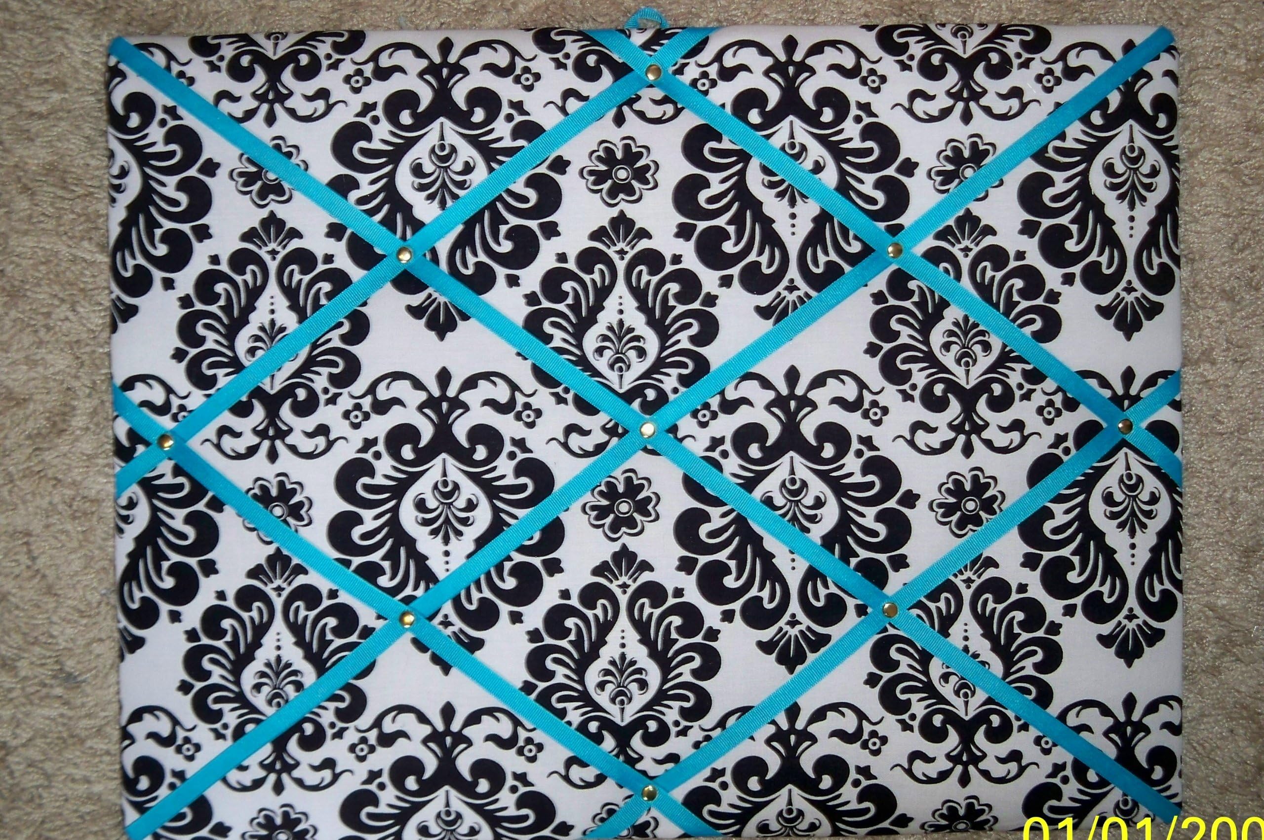 Damask with Turquoise Ribbon French/memo Board