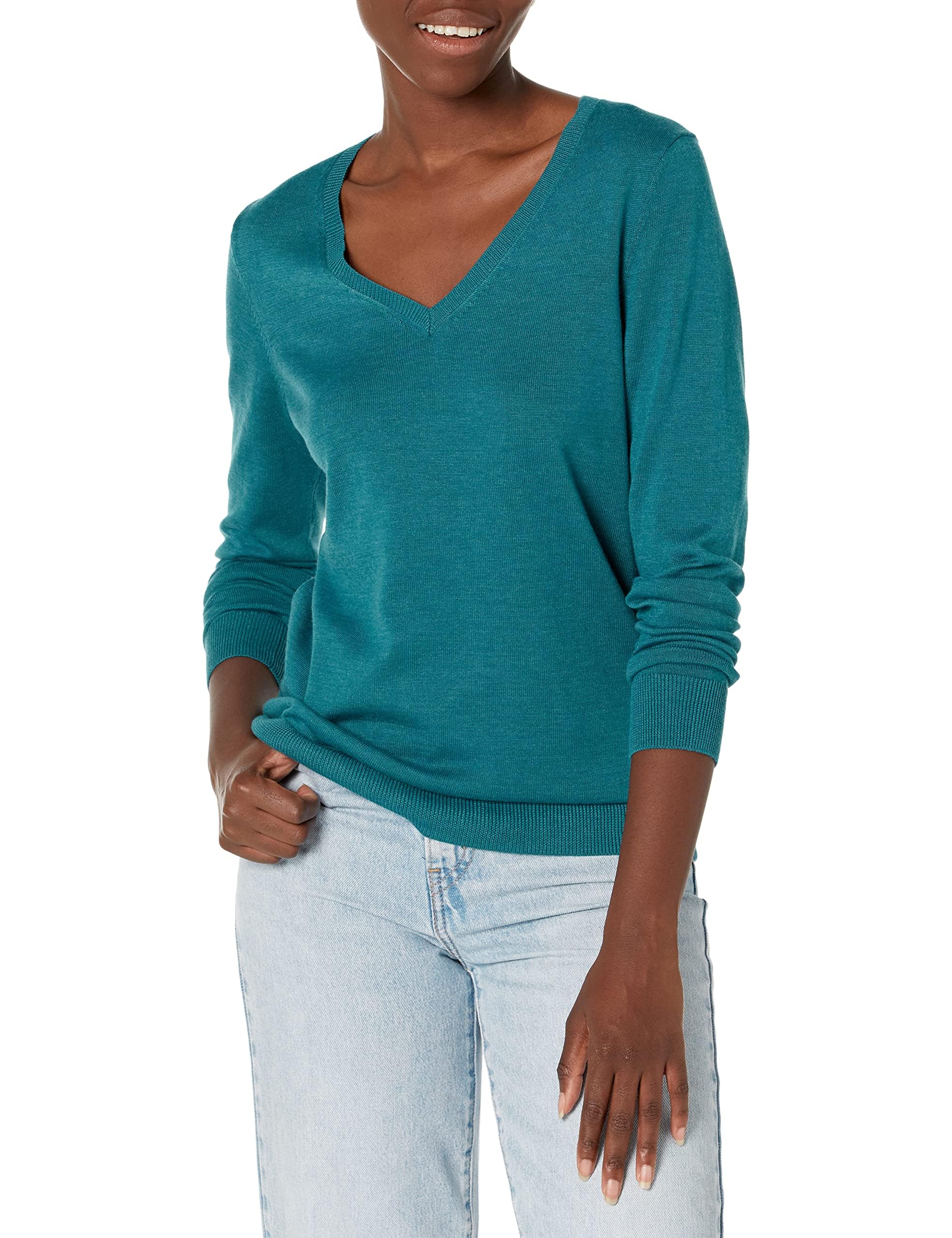 Women's Regular-Fit Lightweight V-Neck Long-Sleeve Jumper (Available in Plus Size)