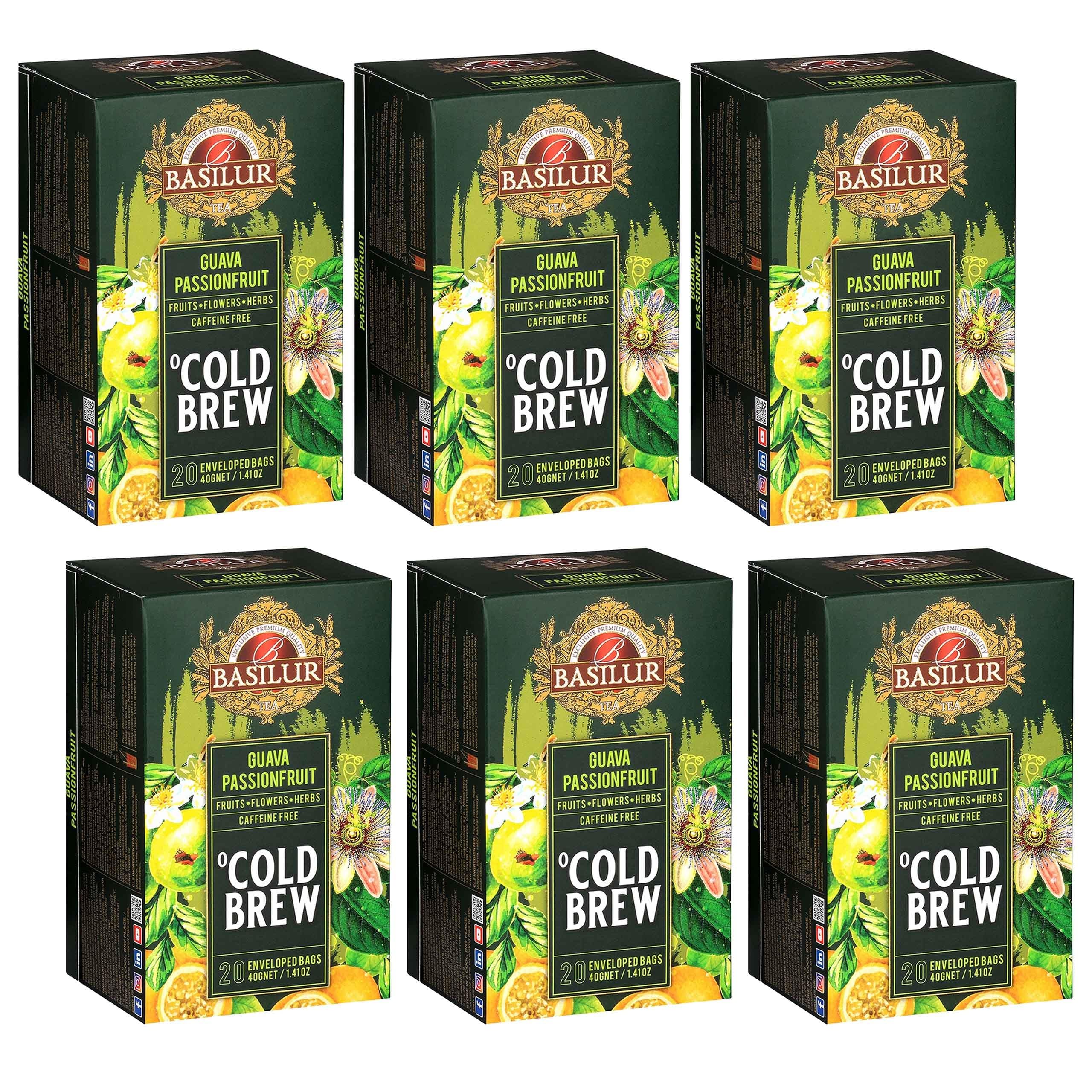 BASILUR Cold Brew - Té descafeinado de frutas con sabor a fruta de la pasión y cítricos, té frío en bolsitas 20 x 2 g (1)