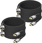 8K HDMI câble 10 FT 4-Pack, HDMI 2.1 Cord de jeu, support 8K@60Hz, 4K@120Hz HDR10+, SBTM, VRR, QFT, ALLM, 3D, HDCP 2.3 pour PS5, Xbox, TV, PC, Moniteur, Carte graphique