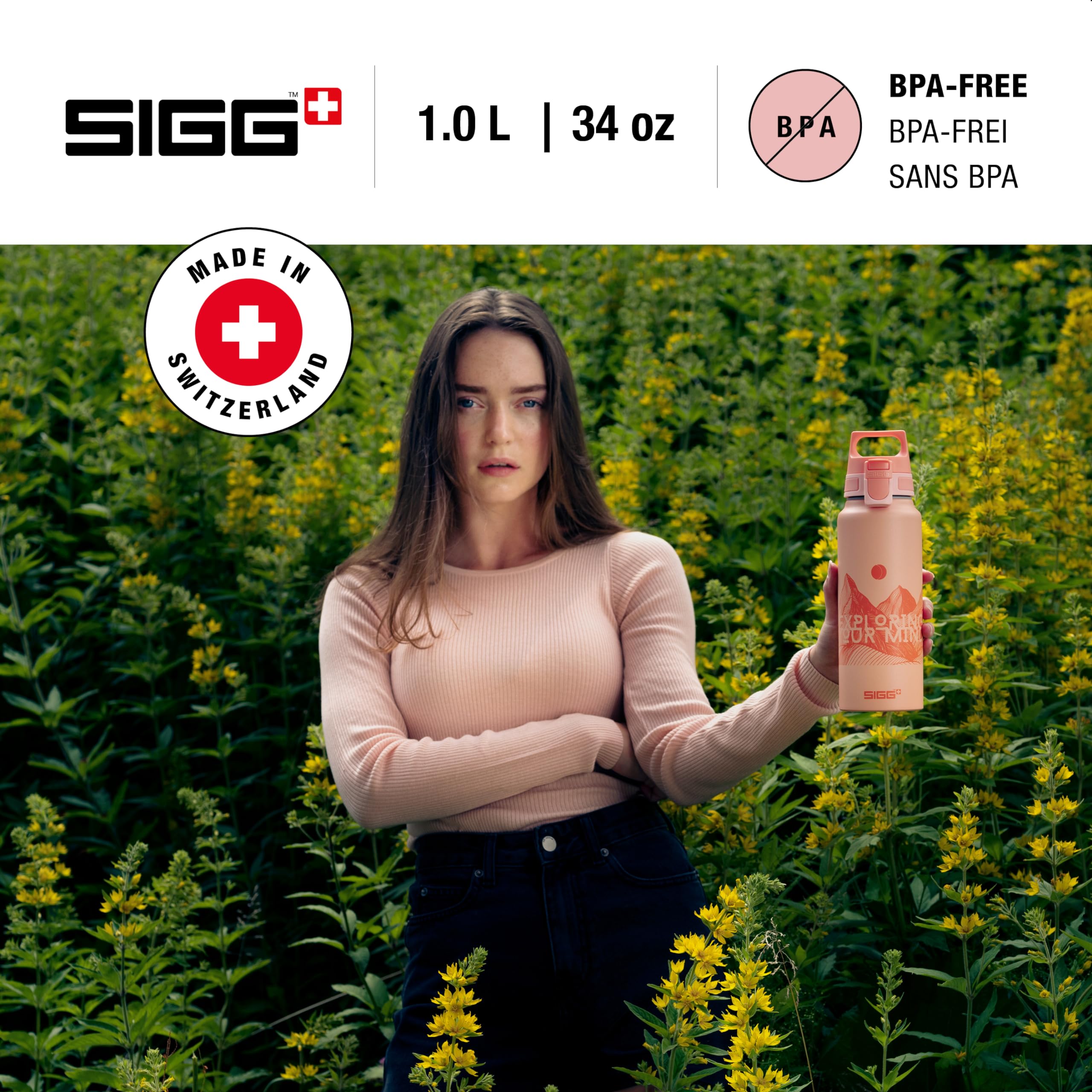 SIGG - Gourde Aluminium - WMB Pathfinder - Certifiée Neutre En CO2 - Convient Aux Boissons Gazeuses - Étanche & Légère - Sans BPA - 1L