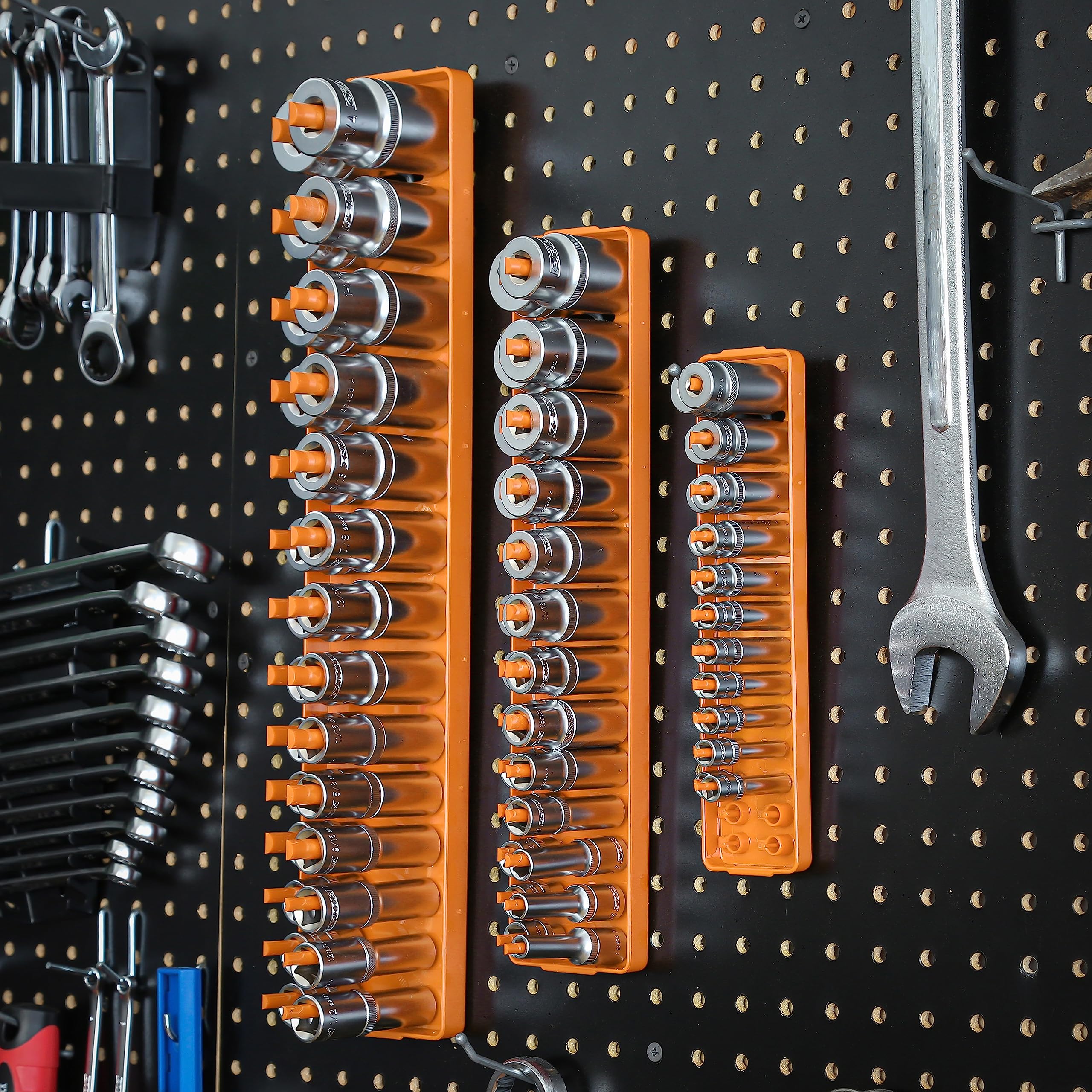 セット OEMTOOLS 22418 6 Piece Socket Organizer Tray Set, Orange and