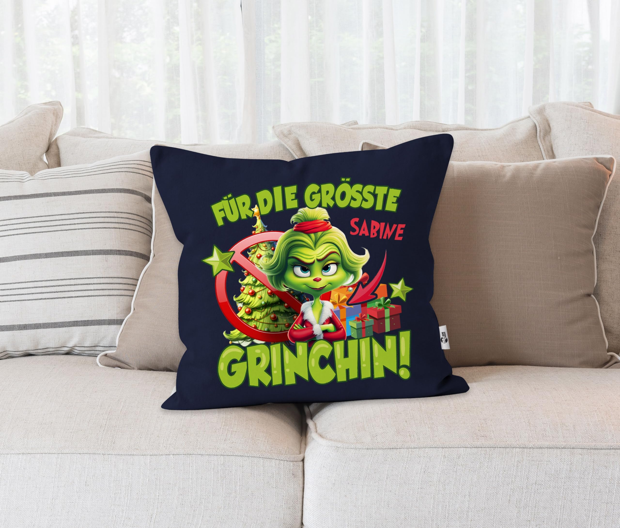 Grinch Weihnachtskissen Grün - Lustige Kuschelkissen Für Sofa & Bett