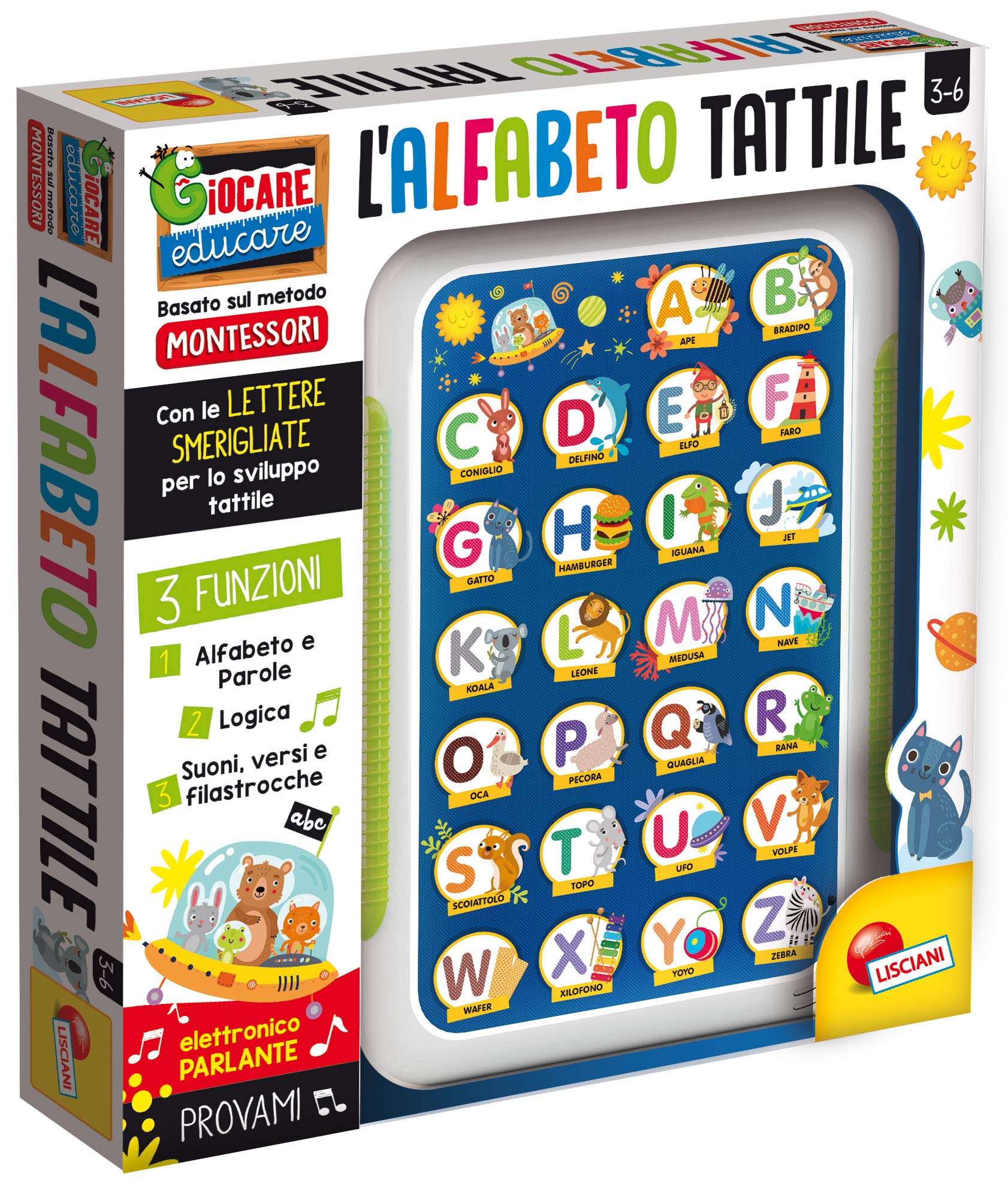 Lisciani Giochi Montessori Alfabetiere Tattile Elettronico