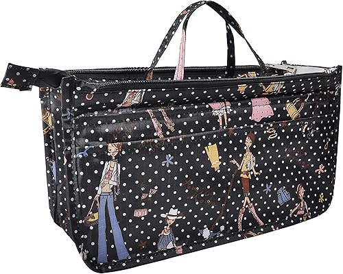 Miniatura 9 de Bolso de mano estilo cartera de Vercord para mujer con organizador incorporado estampado bien definido con manijas y cremallera tamaño 2