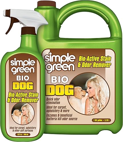 Simple Green Bio Dog Active - Removedor de manchas y olores, limpiador enzimático y removedor de manchas para alfombras, alfombras y tela, elimina