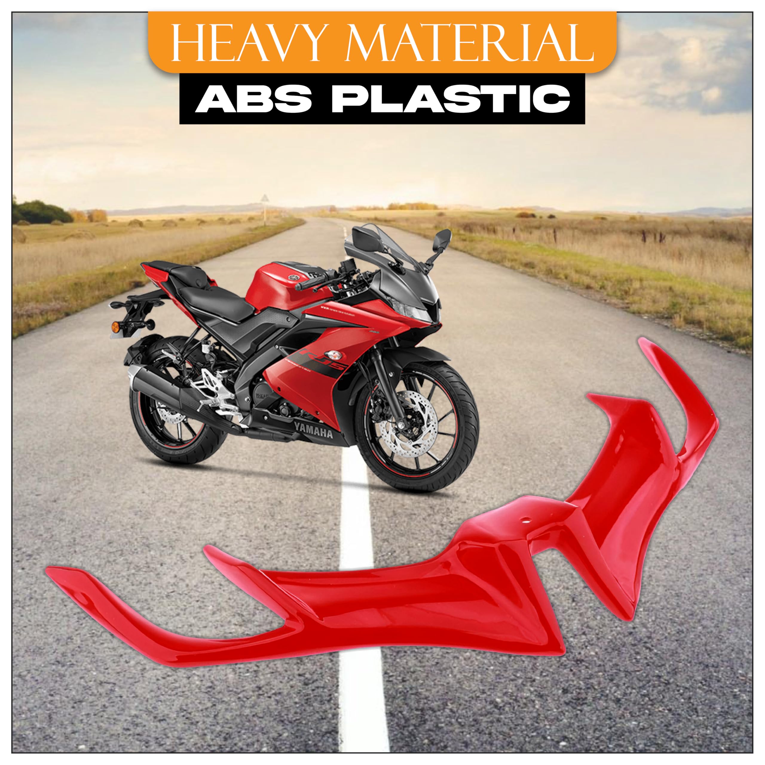 OBEROI'S TRADERS Flexible Large Winglet for Yamaha R15 V3 (Red) - Image 5 thumbnail