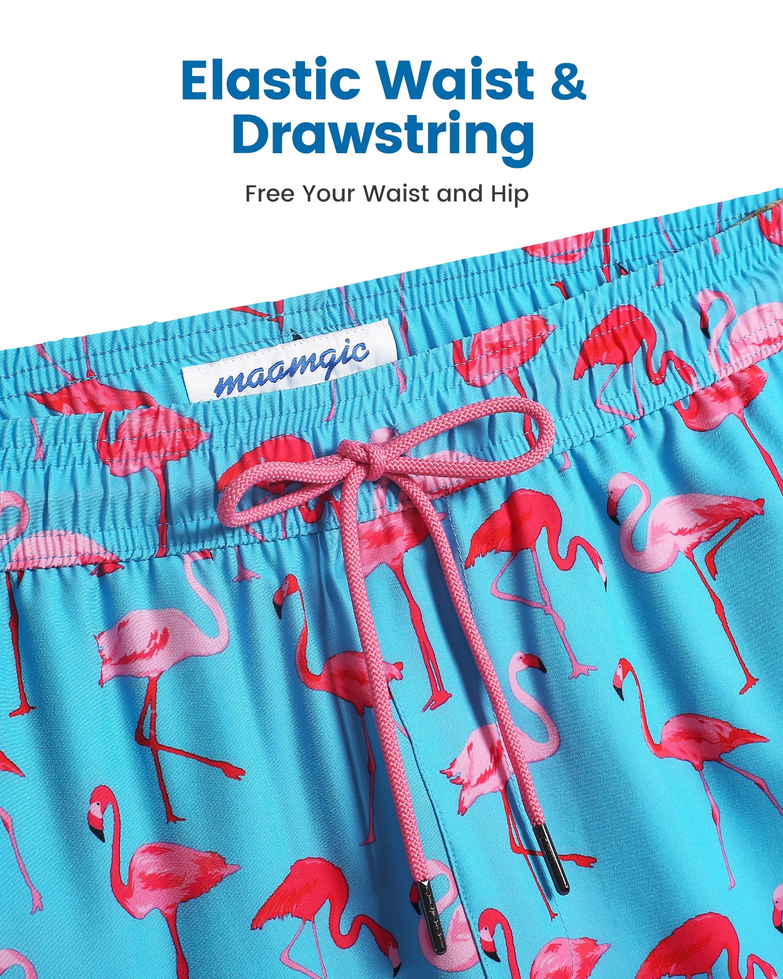 Maamgic Uomo Costume da Bagno Corto 2-in-1 Compressione Pantaloncini da Surf 7 Pollici Interni Asciugatura Rapida Shorts con Tasche