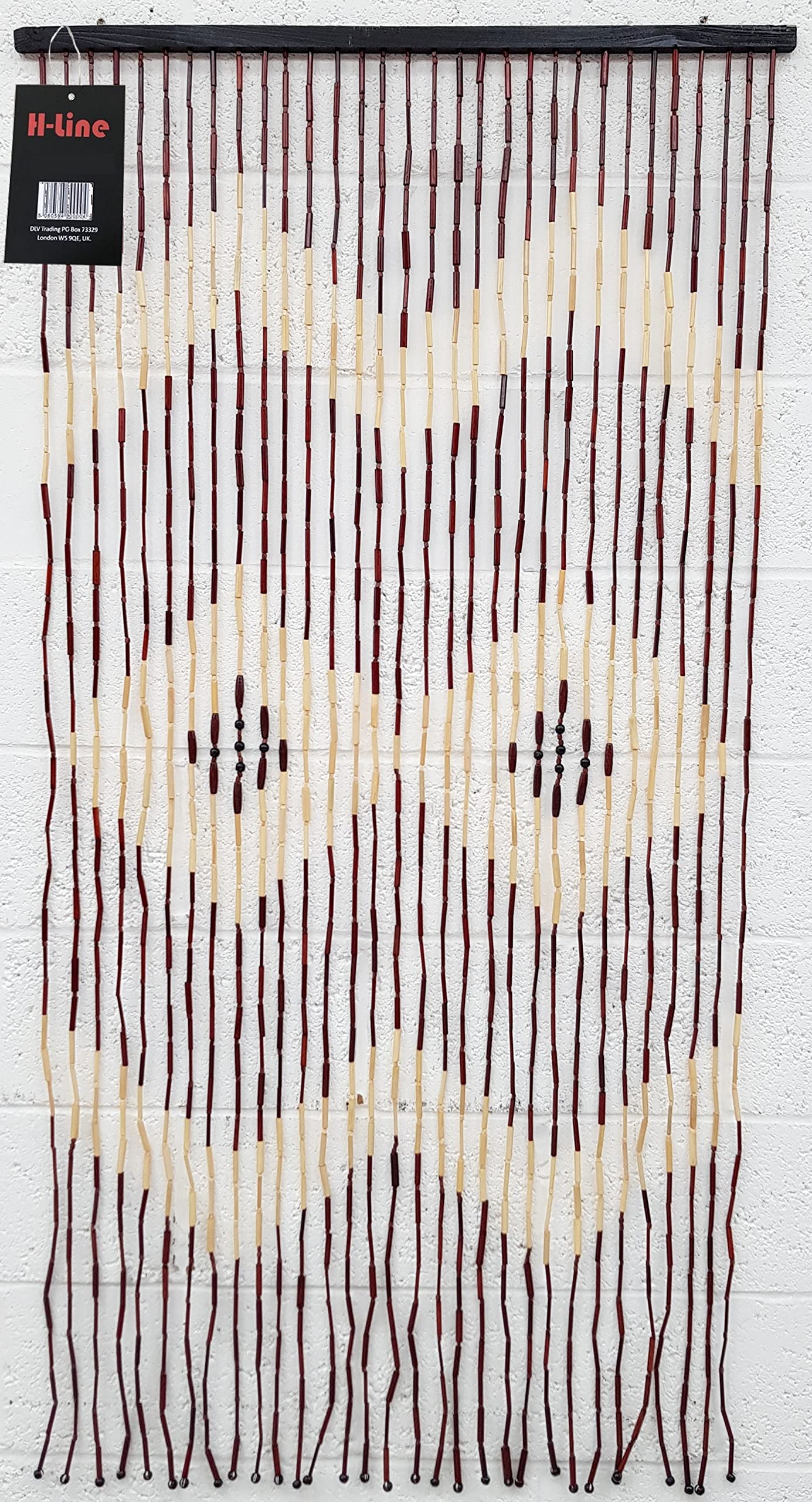 H-LINE Beaded Bamboo Wooden Door Curtain Summer Blind Fly Curtain Screen 180cm x 90cm (Diamond Design)