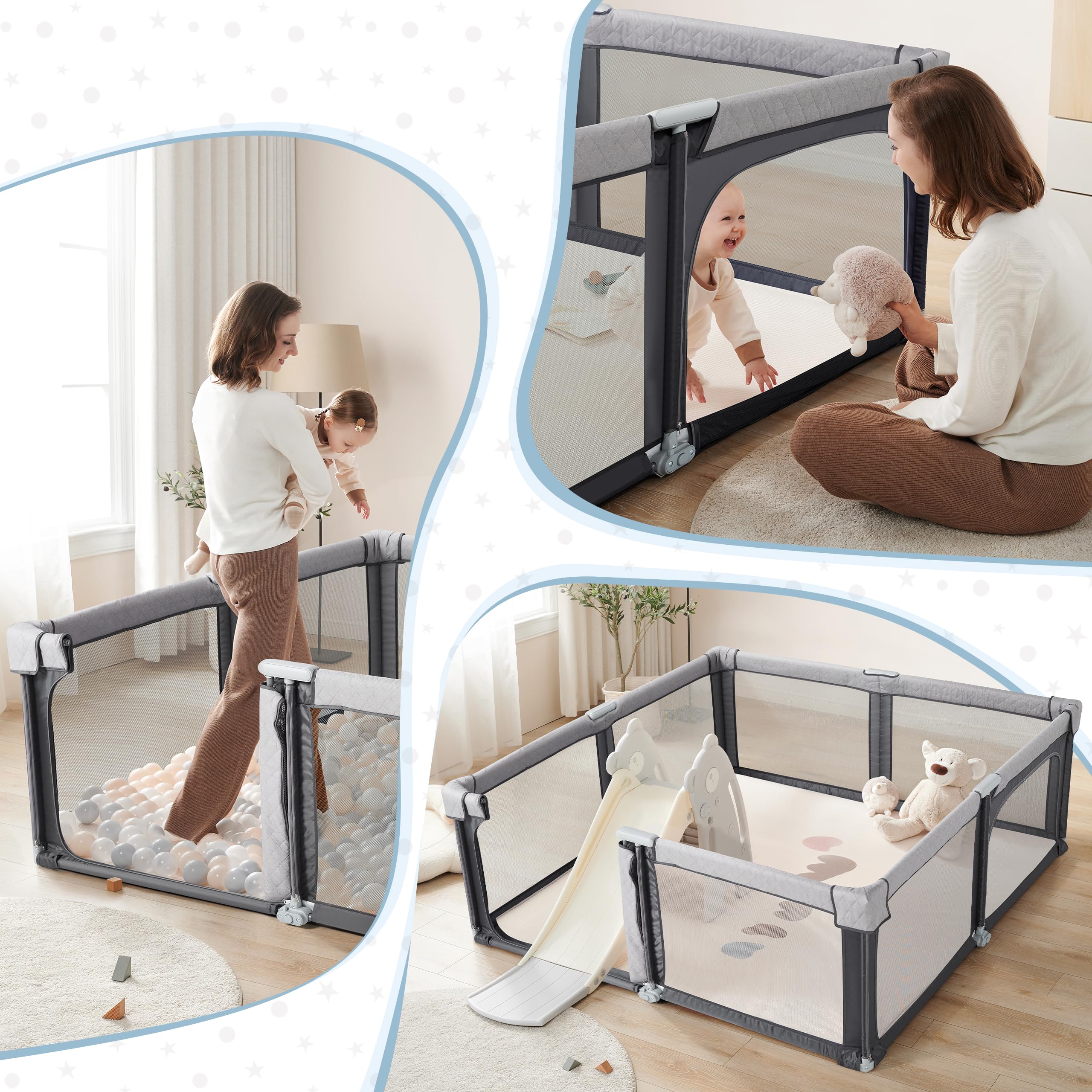 Sweeby Box per bambini, 150 x 180 cm (grigio siderale, 180 x 150)