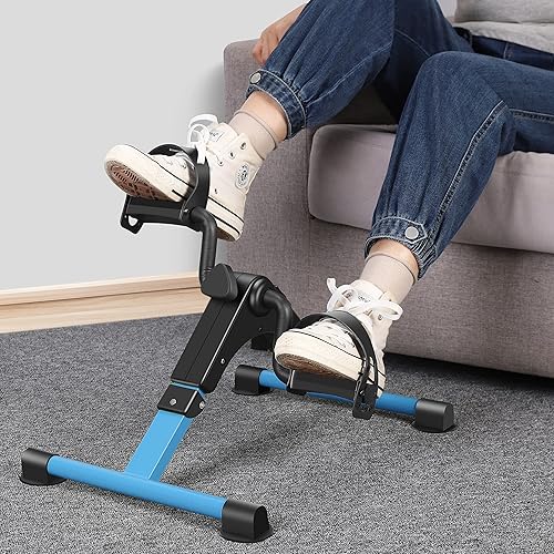 Miniatura 4 de Mini bicicleta de ejercicio con pedal plegable, portátil, para debajo del escritorio, con pantalla LCD para entrenamiento de brazos y piernas