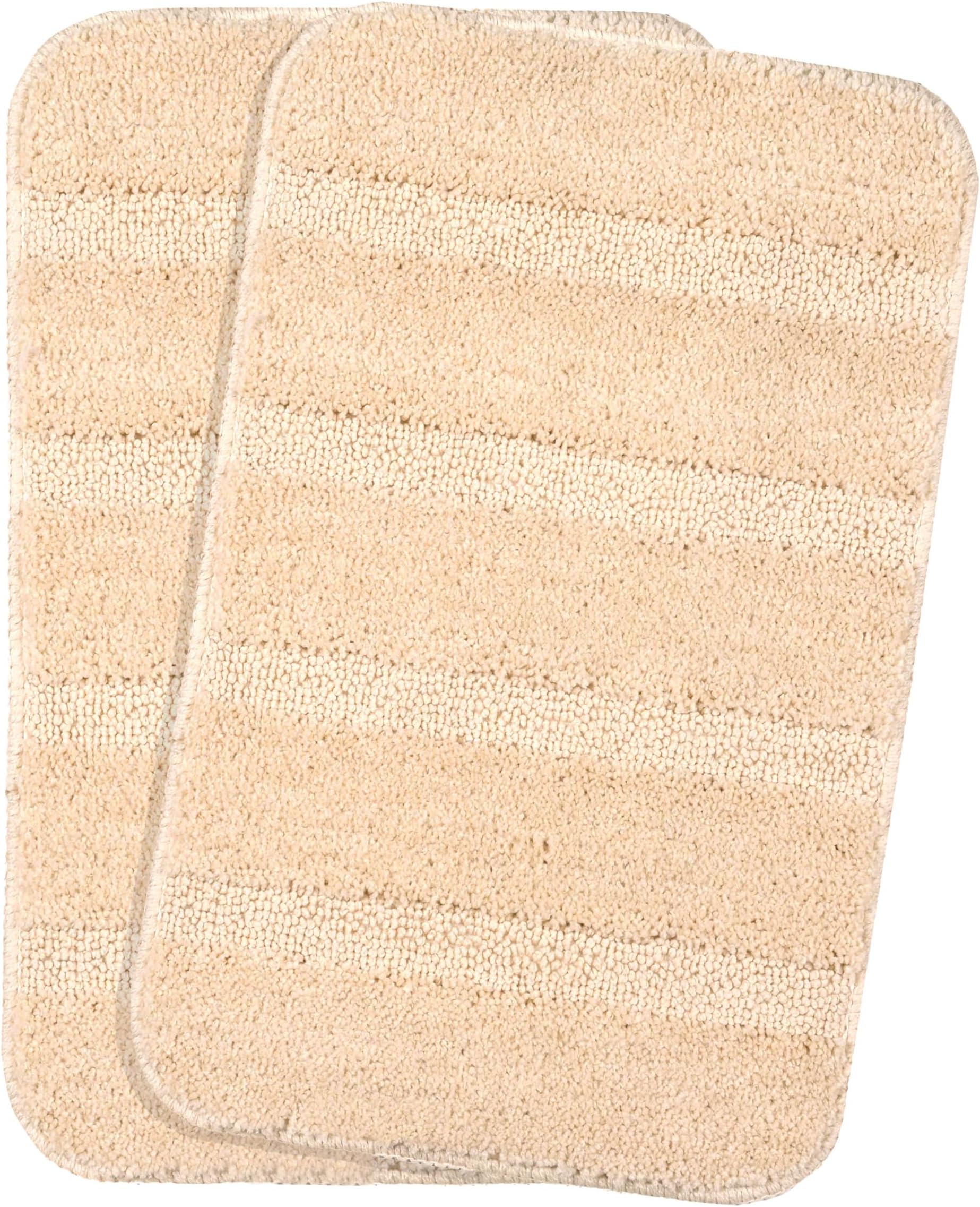SARAL Home Microfiber Soft Anti Slip Door Mat|Bath Mat Set of 2 (Beige, 35X50 CM)