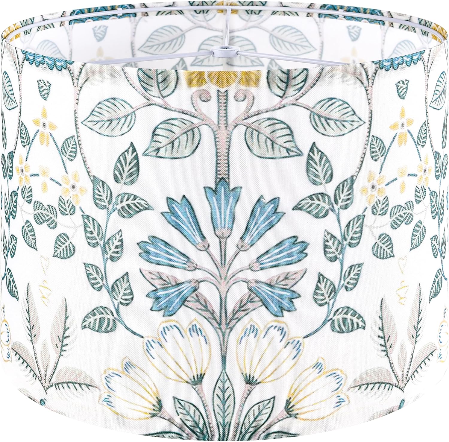 GO&SO Large Lamp Shades Drum Lampshades 16" Top X 16" Bottom X 12" High,Floor Lamp Shade Replacement, Floral Large Lamp Shades for Table Lamps, Modern Lampshades-Assembly Required 16*16*12IN - 1PC Multicolour-2