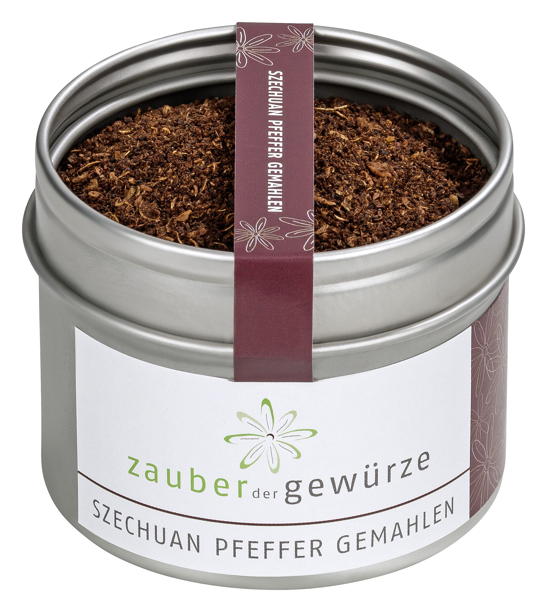 Zauber der Gewürze Szechuan Pfeffer gemahlen, Szechuanpfeffer handgepflückt mit exotischem Duft und zitroniger Note - idealer Begleiter der asiatischen Küche, Top-Qualität, 50 g