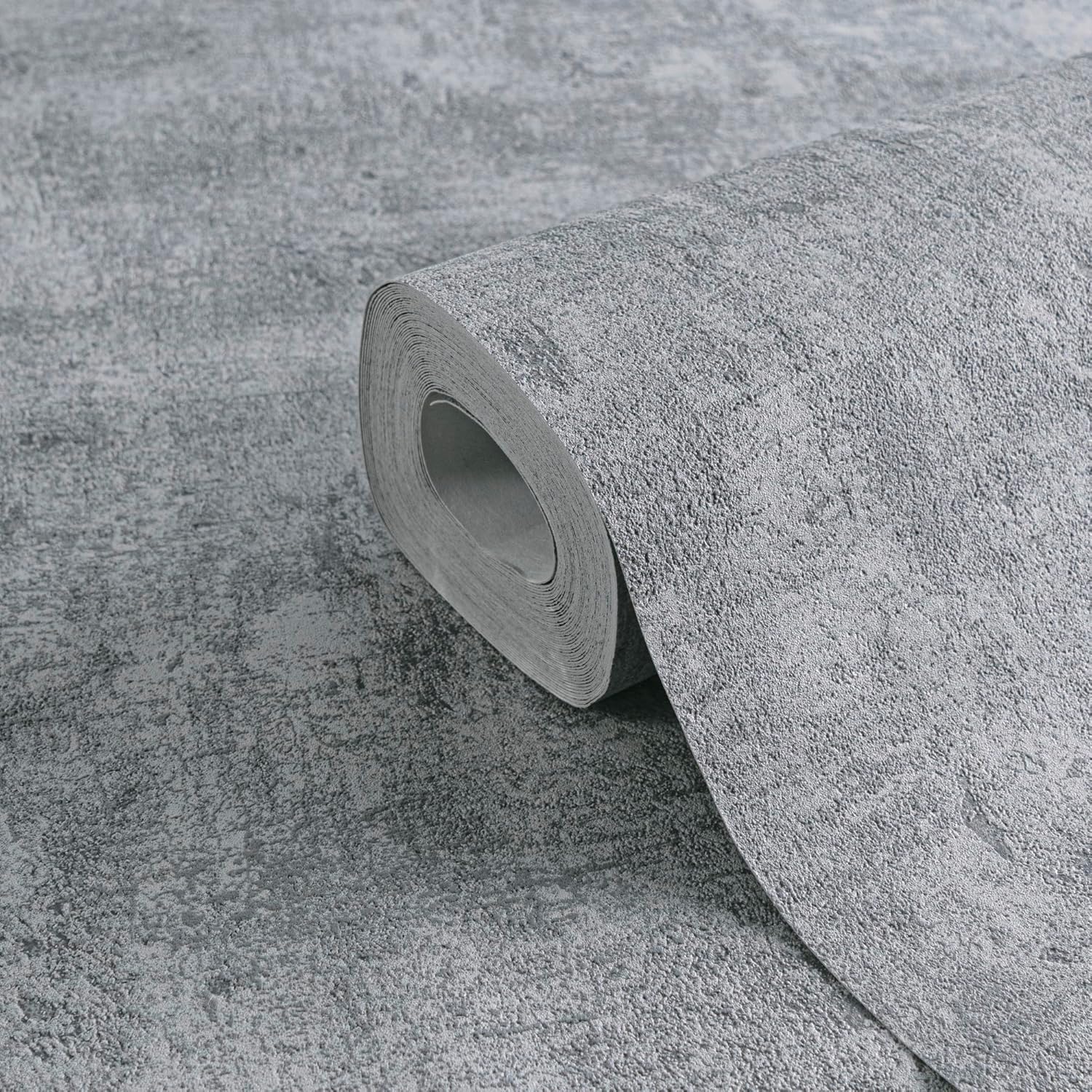 Concrete Wallpaper Blooming Non-Woven Wallpaper 10.05 m x 0.53 m Grey Made in Germany by Livingwalls 224019 2240-19