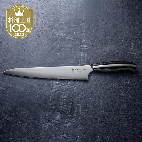 Miniatura 10 de Nagomi Professional Cuchillo de chef de 9.5 pulgadas, fabricado en Seki, Japón, hoja en acero inoxidable raro y mango de madera de Pakkawood negro