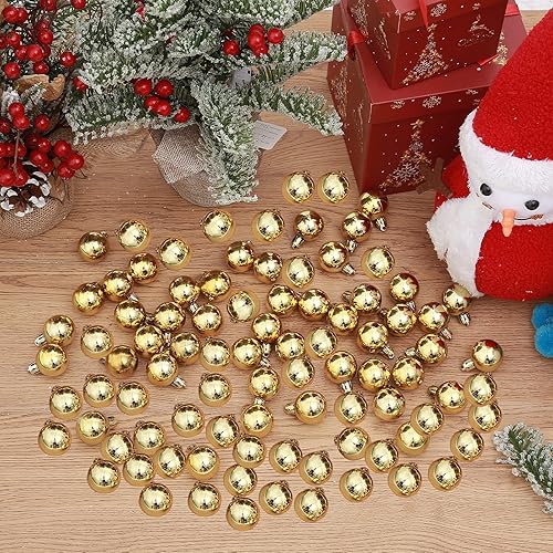 Miniatura 8 de Juego de 6 bolas de Navidad de 1.18 pulgadas, 144 piezas inastillables de adornos para árbol de Navidad, adornos de bolas (champán)