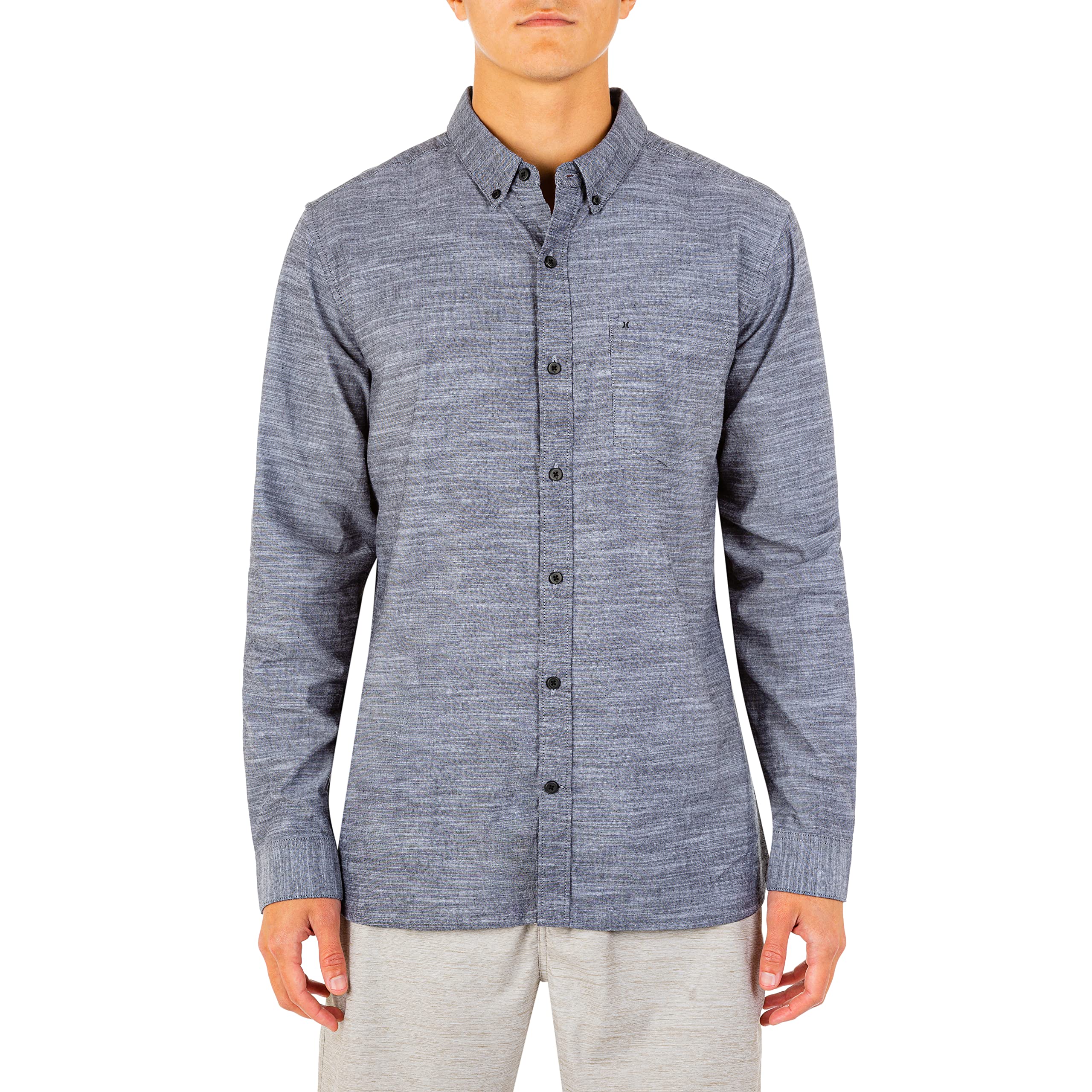 Hurley M One and Only LS Camisa de Manga Larga Hombre (Pack de 1)