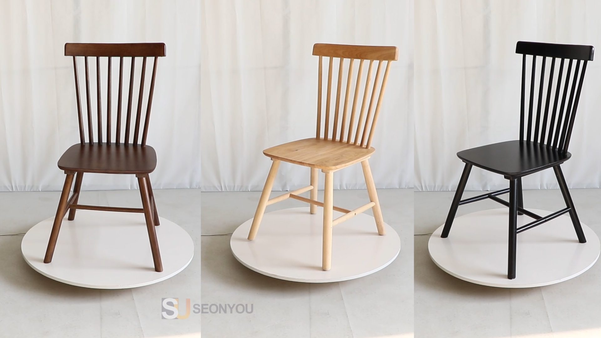 Seonyou Dining Chairs Set of 4, Windsor Chair with Spindle Back