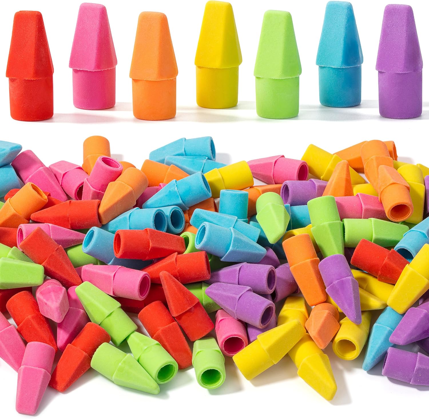 Mr. Pen- Pencil Erasers Toppers, 120 Pack, Colorful, Latex Free, No Smudge