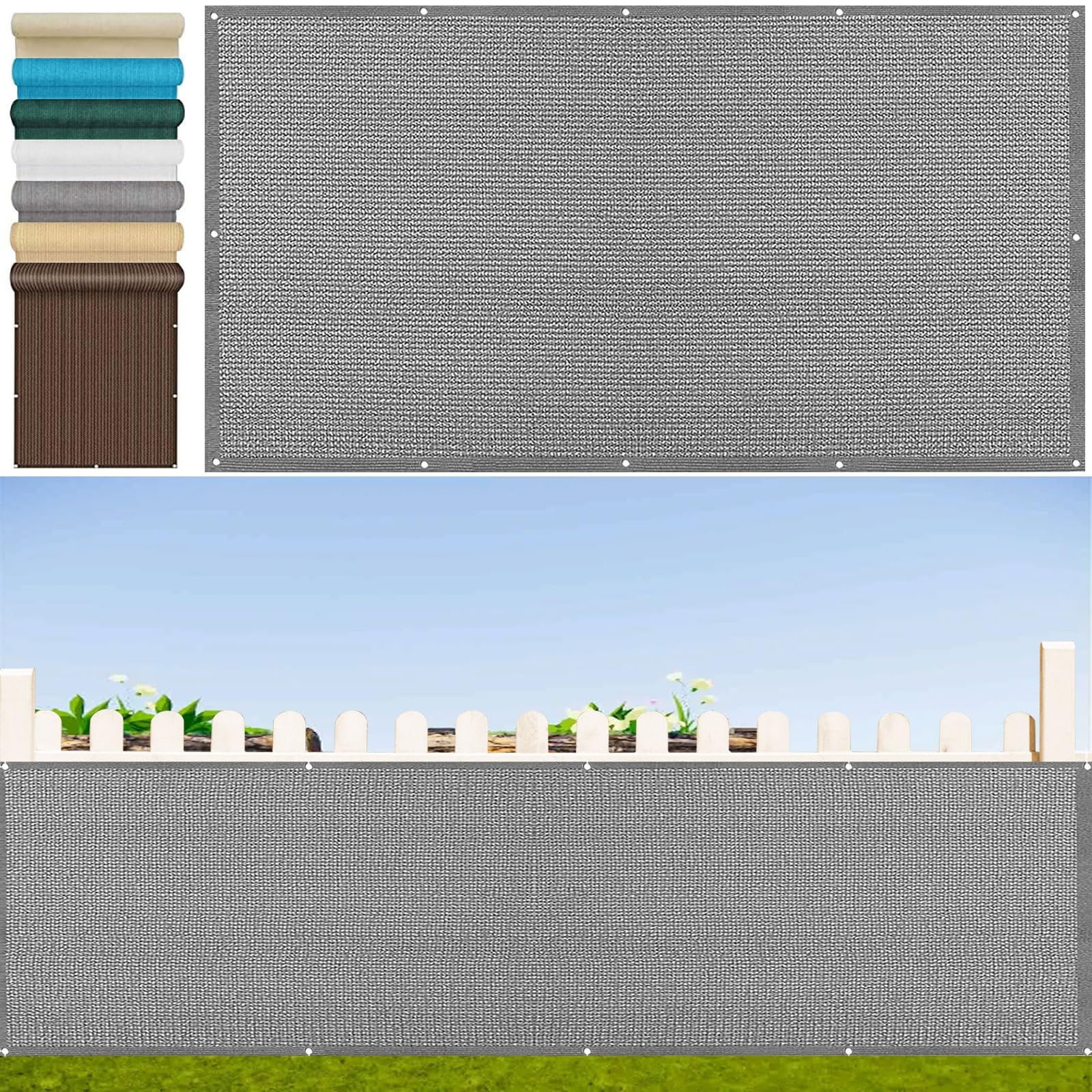 Brise vue jardin occultant gris pour patio et clôture de terrasse