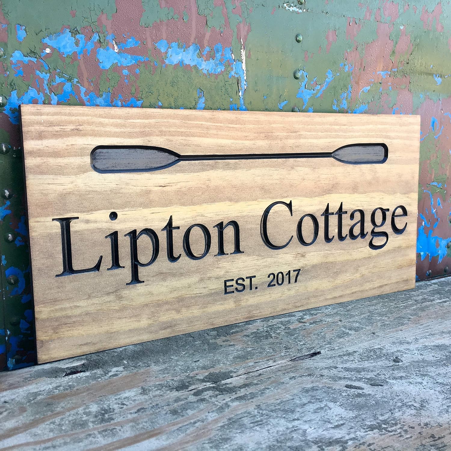 Personalized Wooden Sign Custom Cabin Sign Family Established Date Wood Sign