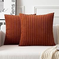 Vista 18 de UGASA - Fundas de almohada decorativas de terciopelo suave y sólidas de Navidad para sala de estar/sofá, 16 x 16 pulgadas, 2 unidades, color burdeos