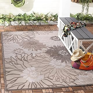 Impression Outdoor Teppich Wetterfest - Balkon Teppich Wasserabweisend - Teppich für den Innen und Außenbereich, Terrasse, Garten, Wohnzimmer, Bad oder Küche - Creme, 60 x 110 cm