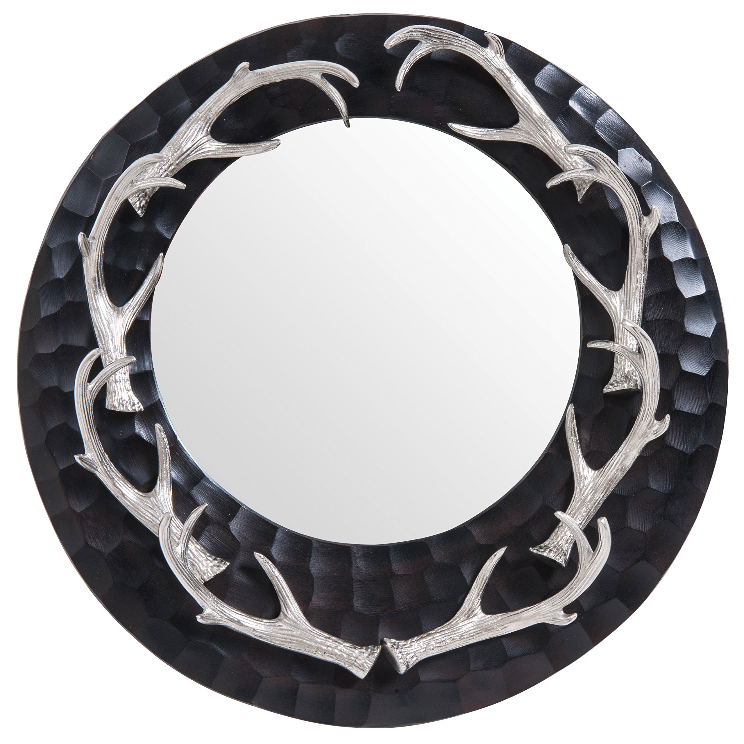 Orsina Brown And Nickel Finish Wall MirrorRound Wall Mirror With TextureDecorative Wall Mirror from B&Q
