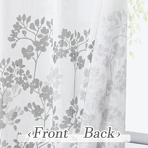 Miniatura 3 de Metro Parlor Cortina gris para puerta de ventana de 100 pulgadas, extra ancha, semitransparente, panel para puerta corrediza de vidrio, patrón