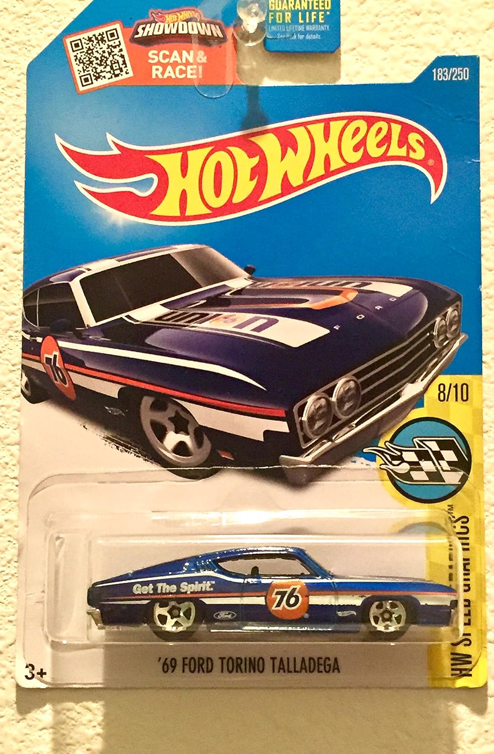 hot wheels blue 69 ford torino talladega hw speed graphics 183/250